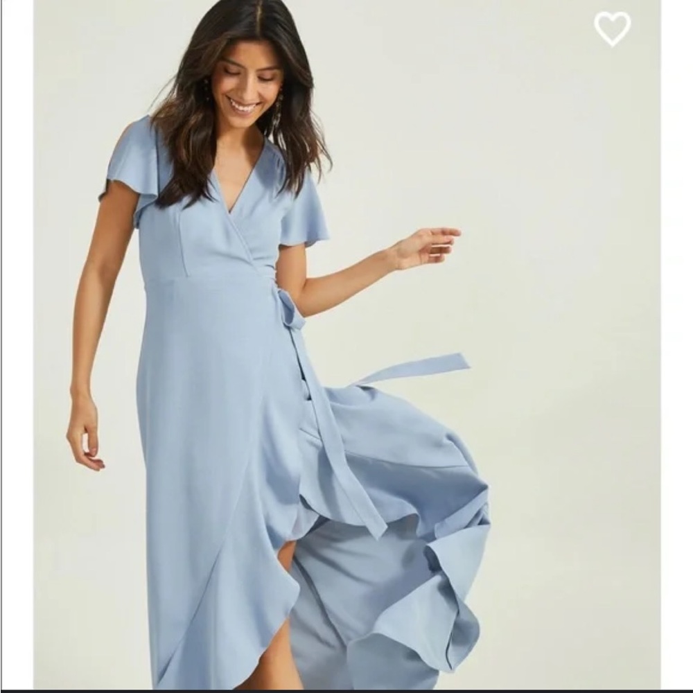 Altar’d State Elegant Blue Wrap Dress